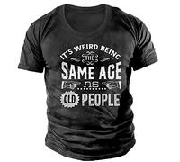 T Shirts for Men Uk Crew Neck Pattern Printed Holiday Shirt Loose Hawaiian Oversize Vacation Tops Vintage Casual Papa