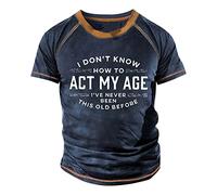 T Shirts for Men Uk Crew Neck Pattern Printed Vacation Tops Loose Compression Breathable Going Out Vintage Holiday Shirt Papa