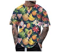 T-Shirts for Men UK, Male's Causal Short Sleeve Independence Day Flag Print T Shirt Regular Fit Solid Shirt Casual Lightweight Summer Beach Shirts Tops