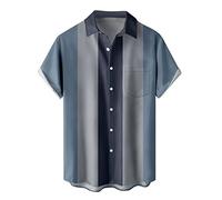 T Shirts for Men UK Printed T Shirts Personalised Mens Fashion and Leisure 3D Digital Printing Buckle Pocket Lapel Short Sleeve Shirt Top Graphic Tee Comfort Fit
