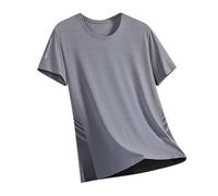 T Shirts for Men UK Rash Guards Breathable Ice Cooling Short Sleeved T-Shirt Round Neck Mesh Quick Dry Tee Shirts Casual Running Gym Sports Workout Blouse Summer Tops Clearance