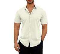T Shirts for Men UK Regular Fit Smart Casual Short Sleeve Button Down Shirt Vacation Business Office Wedding Work Tee Tops Summer Wrinkle Free Plain Dress Shirt Clearance