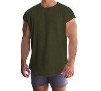T Shirts for Men UK Short Cap Sleeve Gym Running Muscle Training Bodybuilding Tee Shirt Retro Casual Plain Regular Fit Tank Top Athletic Gym Fitness Workout Training Running Vest