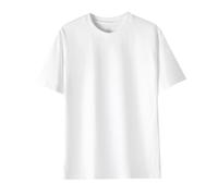 T Shirts for Men UK Short Sleeve Round Neck Cotton Casual Basic Solid Color Shirt Oversized Pullover Tops for Men Summer Gym Activewear Plus Size White