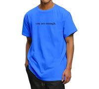 T Shirts for Men UK Short Sleeve Summer Tops Dear Person Behind Me The World is A Better Place with You Hoodie Inspirational You are Enough Sweatshirt Motivational The Hop E Hoodie for Men (Blue, XL)