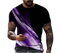 T Shirts for Men UK Todays Offers Special Deals 3D Printed Lounge Crew Neck T-Shirt Short Sleeve Classic Fit Tees Male Loose Tops Breathable Activewear Shirts for Daily Work