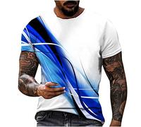 T Shirts for Men UK Todays Offers Special Deals 3D Printed Lounge Crew Neck T-Shirt Short Sleeve Classic Fit Tees Male Loose Tops Breathable Activewear Shirts for Daily Work
