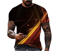 T Shirts for Men UK Todays Offers Special Deals 3D Printed Lounge Crew Neck T-Shirt Short Sleeve Classic Fit Tees Male Loose Tops Breathable Activewear Shirts for Daily Work