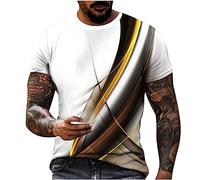 T Shirts for Men UK Todays Offers Special Deals 3D Printed Lounge Crew Neck T-Shirt Short Sleeve Classic Fit Tees Male Loose Tops Breathable Activewear Shirts for Daily Work