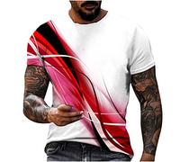 T Shirts for Men UK Todays Offers Special Deals 3D Printed Lounge Crew Neck T-Shirt Short Sleeve Classic Fit Tees Male Loose Tops Breathable Activewear Shirts for Daily Work