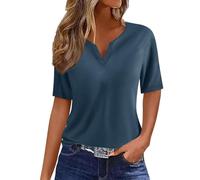 T Shirts for Women Striped Color Block Crewneck Short Sleeve Casual Summer Tops Lightweight Loose Blouses Womens Tops Casual Dressy Basic T Shirts Loose Fit Crewneck Cap Sleeve WONUS40506DEAL237 Blue