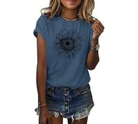 T Shirts for Women Summer Short Sleeve Shirts Sunflower Graphic Pullover Tee Shirts Basic Print Tops Ladies Blouse Sunflower Print T Shirt Crew Neck T Shirt Graphic T Shirt Short Sleeve Tops Tee Tops