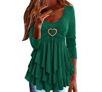 T Shirts for Women UK Ladies Batwing Sleeve Plain Off The Shoulder Oversize T-Shirt Mini Top Square Neck Tops Women UK Blouses (Green, L)