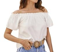 T-Shirts for Women UK Womens Tunic Tops Plain Pleated V Neck Buttons Up Blouse Floral Printed Ladies Henley T-Shirt Tummy Coverage Womens Tops UK Basic (White, M)