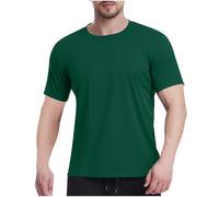 T Shirts Men UK Clearance Solid Color Breathable Tshirt Summer Short Sleeve Tops Gym Running Workout Sports T-Shirts Casual Tees Lightweight Mesh Tops Active Wear Green