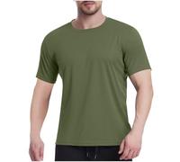 T Shirts Men UK Clearance Solid Color Breathable Tshirt Summer Short Sleeve Tops Gym Running Workout Sports T-Shirts Casual Tees Lightweight Mesh Tops Active Wear Army Green