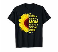 T-Shirts The Best Kind of Mom Raises A Social Worker Shirt Sunflower, Black, M