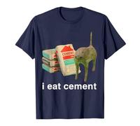 T Shirts Tops Loose Blouses Tank Plain Crew Neck Top for Women with Funny English Print I Eat Cement, navy, L