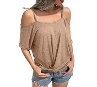 T Shirts Women Summer Basic Tops Women's Pima Cotton Workout Tank Top Racerback Loose Fit Lightweight Sports Yoga Tank Tops Tunic Tops for Women UK Plus Size Long Basic (Khaki, L)
