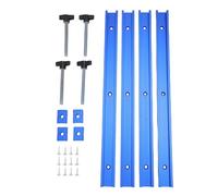 T Slot Rail Set, 400mm Aluminum Alloy Sliding Rail with M8 Sliders Pre Drilled Mounting Holes T Slot Guide Rail for Woodworking Saw Table and Press Plate
