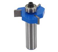 T Slot Router Bit, Rabbet Router Bit, Carbide Tipped Router, 12mm Shank 3 Wings with Bearing for CNC Spoilboard Surfacing, Planing Wood, MDF, Plywood, Silver