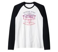 T-Street Surf San Clemente California Surfboard Graphic Raglan Baseball Tee