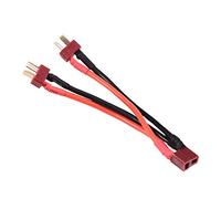 T Style Plug Cable, 1 Female to 2 Male 14AWG Cable Connector to Deans for RC ESC Lipo Battery