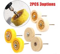 T Style Polishing Buffing Wheel 2PCS with Handle for Jewelry Metal Stainless Steel Aluminum Plastic Ceramic Wood Glass Polishing (Yellow cloth wheel)