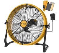 T-SUN 12" Floor Fan Compatible with dewalt 18v Battery, Low Noise Cordless Battery Fan with AC Adapter, Air Circulator Fan High Velocity Fan for Garage/gym/Warehouse/Jobsite/Office.
