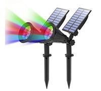 T-SUN 2 Pack Halloween LED Solar Spotlights, 250 Lumens Color-Changing 4 LED Outdoor Security Garden Landscape Lamps, Auto-on/Auto-Off,180°Angle Adjustable for Patio,Tree,Deck,Wall, Pool Area