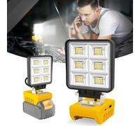 T-SUN Cordless LED Work Light for Dewalt 18V/20V Battery, 48W 5200LM Flood Light with Low Voltage Protection & USB-C Charging, Job Site Lighting for Emergency Workshop Garage (No Battery)