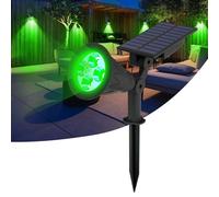 T-SUN LED Solar Spotlights Green,4 LEDs Waterproof Solar Powered Security Garden Lights,Auto-on at Night/Auto-Off by Day, 180 Angle Adjustable for Patio,Tree,Deck,Outdoor