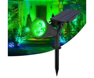 T-SUN LED Solar Spotlights Green,4 LEDs Waterproof Solar Powered Security Garden Lights,Auto-on at Night/Auto-Off by Day, 180 Angle Adjustable for Patio,Tree,Deck,Outdoor