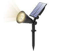 T-SUN LED Solar Spotlights, Super Bright 250LM Outdoor Security Garden Landscape Lamps, Natural White 4000K, Auto On/Off, 180°Angle Adjustable for Patio,Tree,Deck,Wall,Pool Area