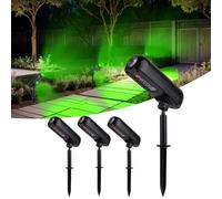 T-SUN Pack of 4 Solar Lights for Outdoor Spotlights, Green, 4P, Solar Garden Lights for Yard, Garden, Trees, Front Door, Garage, Path