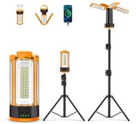 T-SUN Rechargeable LED Work Light with Stand,4100Lumen Portable Magnetic Camping Light,10400Ah Battery,Job Site Lighting for Outdoor Barbecue Golf Fishing Indoor Workshop Garage