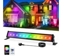 T-SUN RGB Flood Light Bars, 50W FloodLights Smart Colour Changing Security Lights Outdoor with Remote Control APP Controlled IP66 Waterproof Wall Light for Party Decorations Garden Landscap Stage, 1P