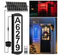 T-SUN Solar House Numbers for Outside Light up, Solar Address Sign Color Changing - IP65 Waterproof Numbers for Address on House, Illuminated Lighted Address Markers Home Front Porch