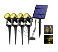 T-SUN Solar Landscape Spotlights, Warm White 3000K Solar Spot Lights with 5W Big Solar Panel, IP65 Waterproof Outdoor Wireless Garden Lights Wall Lights for Garden Yard Driveway Porch Walkway