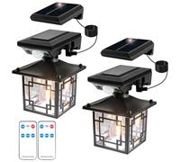 T-SUN Solar Outdoor Lights with Pir Sensor, 6000K Solar Garden Lights with 3 Lighting Modes,IP65 Waterproof Dusk Till Dawn Outdoor Lights for Garden Fence Garage Front Porch Steps,2-Pack Pack