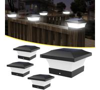 T-SUN Solar Post Lights, Outdoor Waterproof LED Lights for 4x4 Wooden Posts, Deck, Fence, Garden, Mailbox - Eco-Friendly, Made from Recycled Materials, Sustainable Solar Fence Post Light (4 Pack)