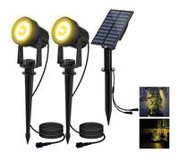T-SUN Solar Spotlights, IP65 Waterproof 9.8ft Cable Lenght 270° Angle Adjusta...