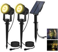 T-SUN Solar Spotlights, IP65 Waterproof 9.8ft Cable Lenght 270° Angle Adjustab