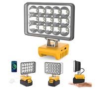 T-SUNUS LED Work Light Compatiable with de-Walt 18V/20V Batteries, 45W 20000LM Flood Light with USB & TypeC Charging, Low Voltage Protection, Cordless Work Light for Emergency Garage Workshop DIY