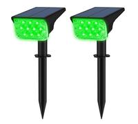 T-SUNUS Solar Garden Spotlight, Solar Garden Light for Outdoor Use, IP65 Waterproof for Trees, Shrubs, Garden Path, Driveway Path, Pack of 2, Green
