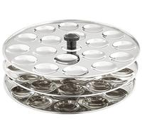 T TABAKH MIS-103 Tabakh 3-Rack Stainless Steel Mini Idli Stand, Steel, Silver