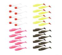 T-Tail Silicone Lures 32Pcs Realistic Swimming Action | Realistic T-tail swim, 6.5cm length, for 3g weight, 32pcs value pack, attracts big fish