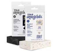 T.TAIO - Esponjabon Pearl & Charcoal Soap Sponge - Unisex - Pack of 2 - 2-in-1 Handcrafted Soap & Sponge - Brightening & Detoxifying Cleanser - 240 g Total
