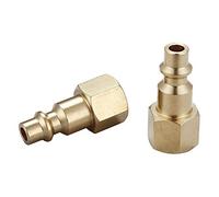 T TANYA HARDWARE Air Hose Fittings And Air Coupler Plug, Air Compressor Quick-Connect FNPT Female Plug Kit (Industrial Type D, 1/4-Inch NPT Female Thread, Solid Brass, 2 Piece)
