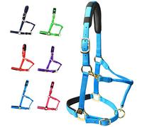 T TEKE Adjustable Horse Halters by Heavy Duty Soft Nylon, Padded with Anti-rubbing Waffle Neoprene on Both Crown & Nose